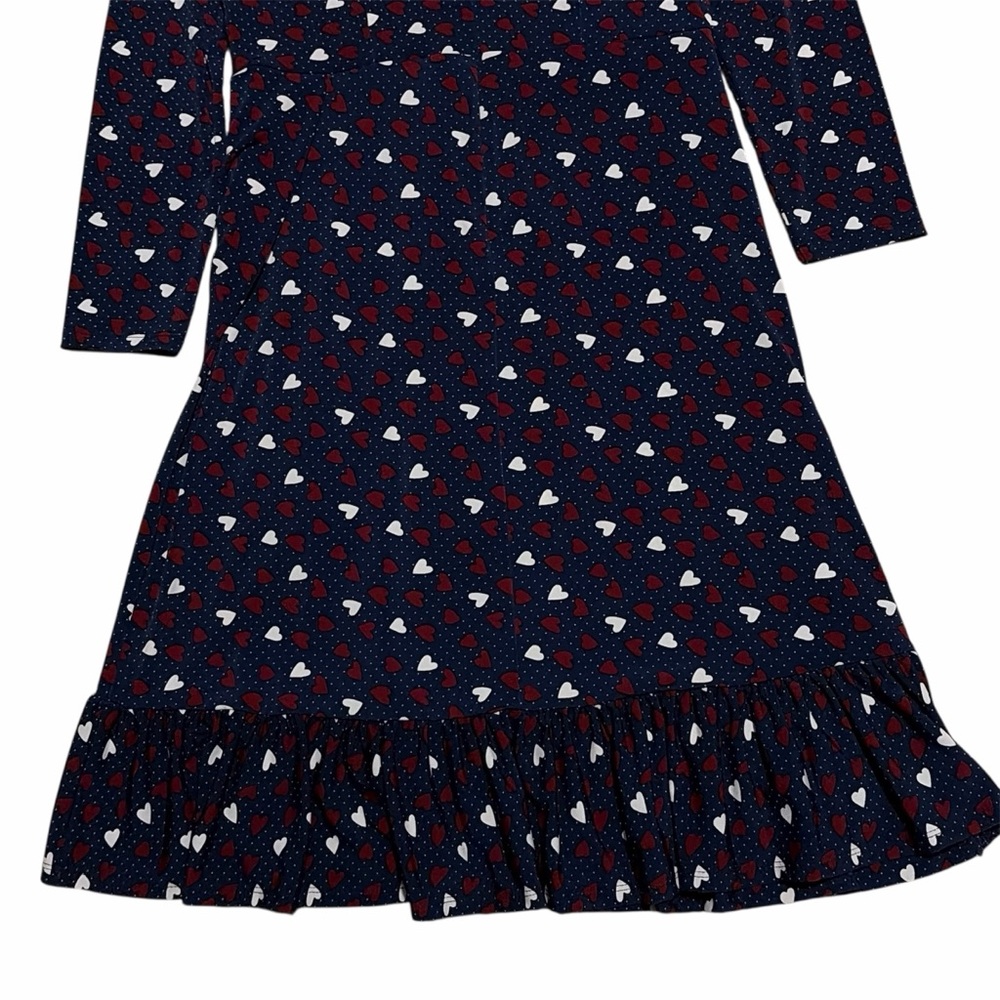 TALBOTS NWT Heart Print A-Line Jersey Sheath Dress 2 - Picture 7 of 15